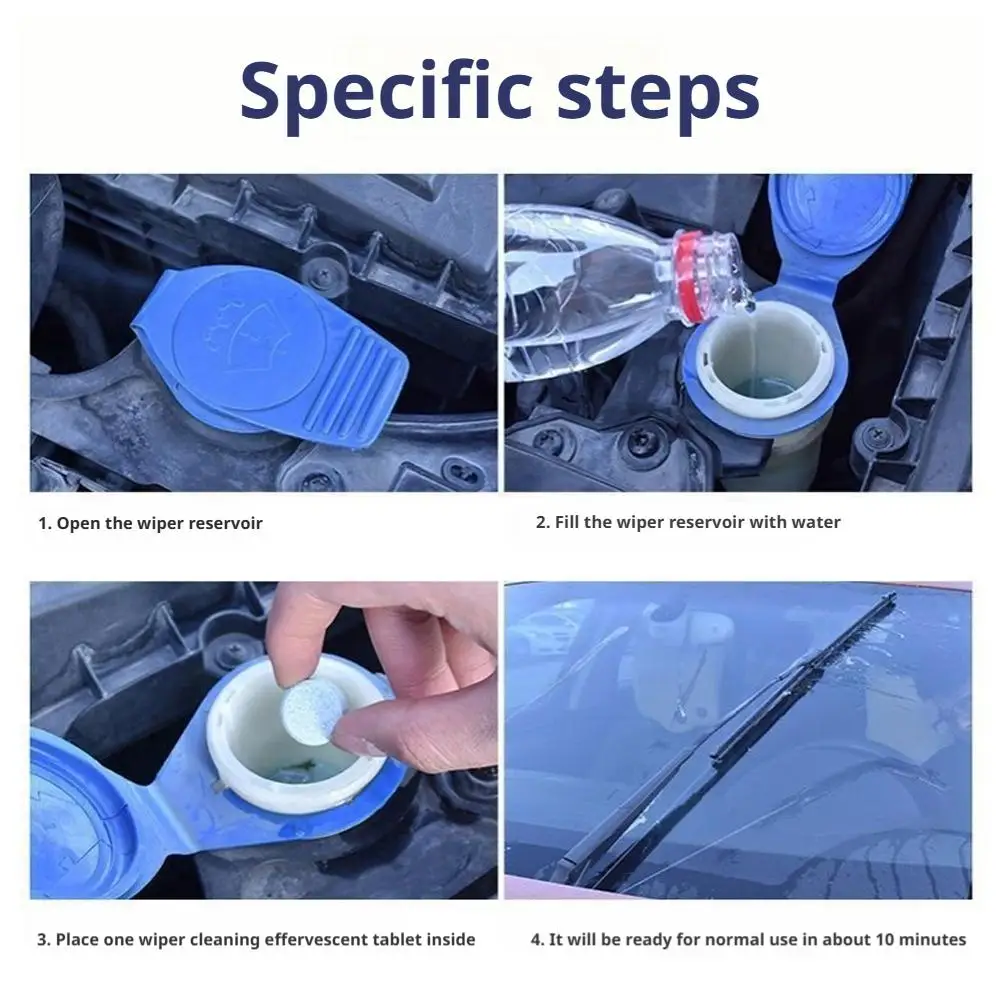 100Pcs Car Windshield Washer Fluid Tablets Concentrated Effervescent Window Wiper Glass Cleaner Winter Deicer Anti Freeze view 5
