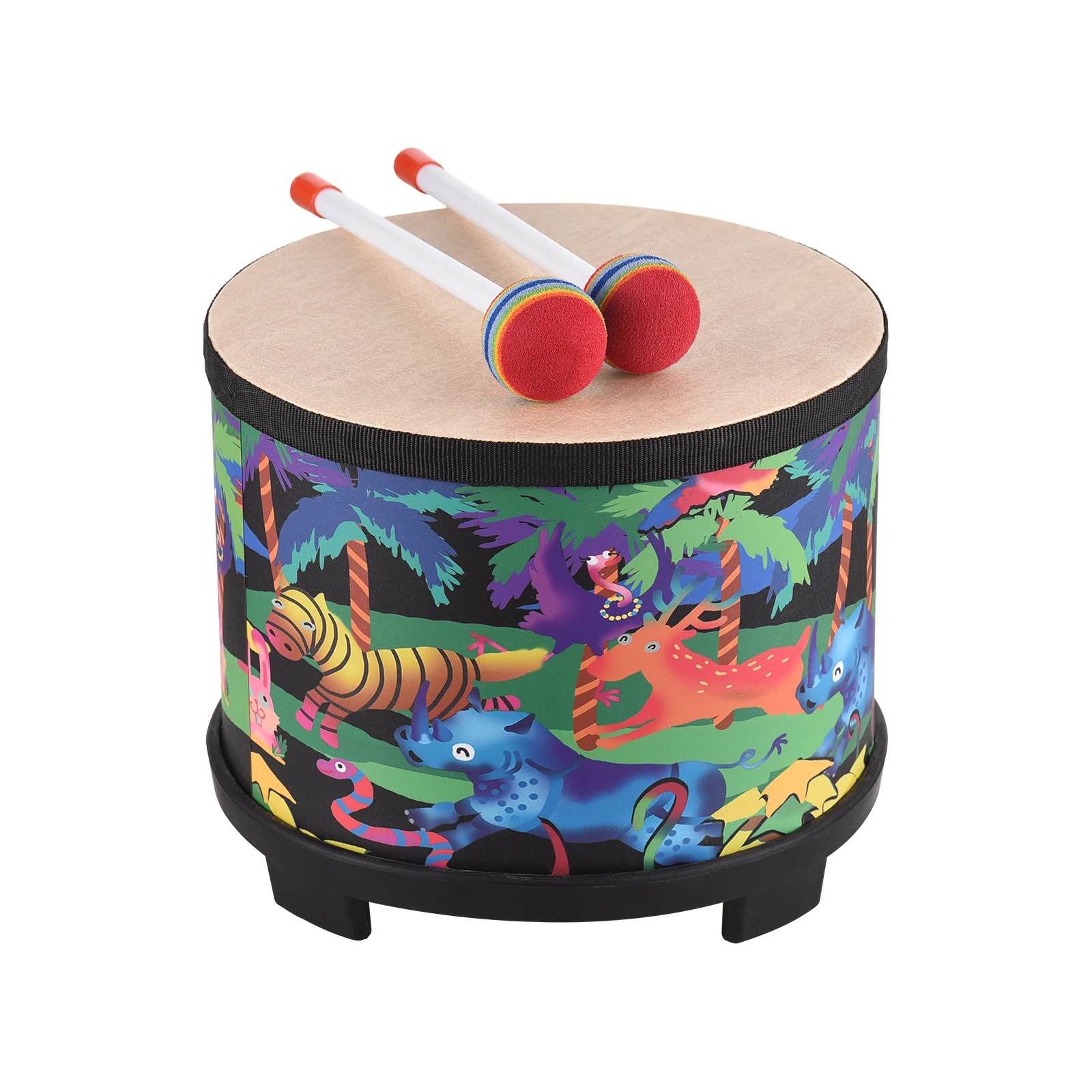 

Drum Percussion Instrument 8-inch Floor Drum for Christmas Birthday Gift Bongo Floor Drums with 2 Drum Mallets Musical Instrumen