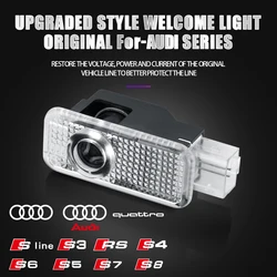 LED Car Door Logo Welcome Light Laser Projector Lamp For Audi Sline S3 S4 S5 S6 S7 RS Quattro Q7 Q5 Q3 A4 B8 8P A3 A6 C7 A5 A6L