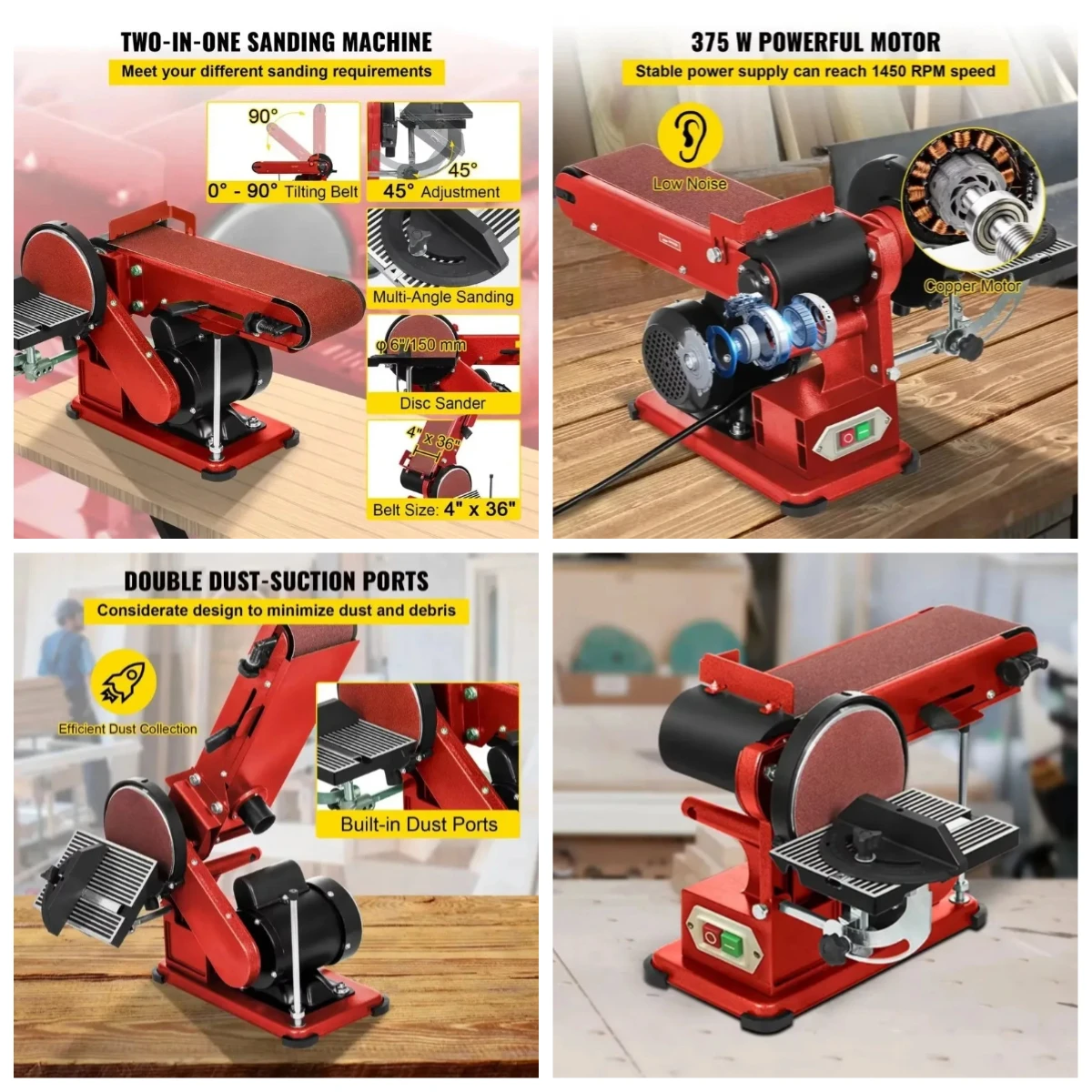 

Gold Seller Automatic Multifunctional Tabletop Disc Belt Sander Compact Woodworking Polisher Grinder for Sharpening and Sanding