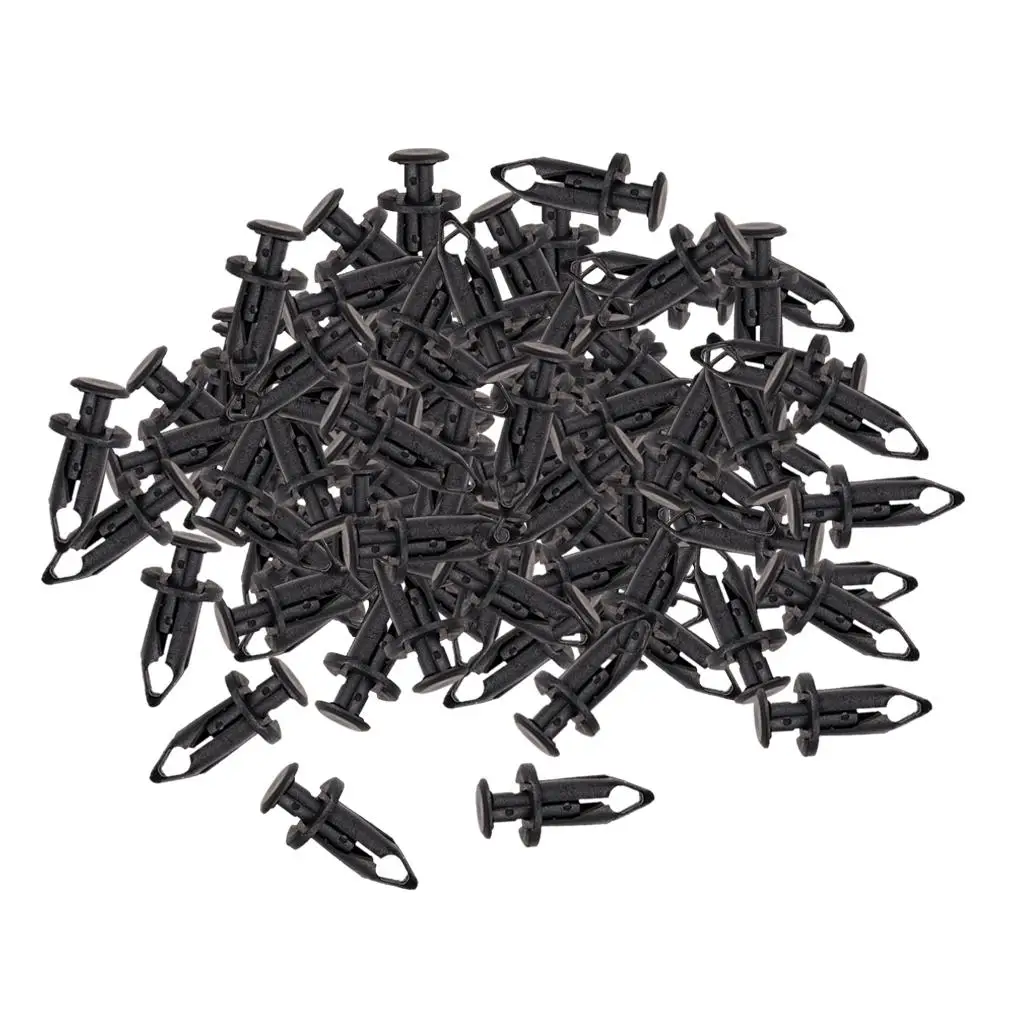 100pcs Auto Bumper Clips Screws 9mm Nylon Fastener Clips New