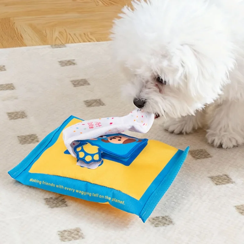 Jouet durable résistant aux morsures pour chiot, boîte à mouchoirs anti-déchirure pour chien, jouet intelligent de rangement alimentaire pour animaux de compagnie pour soulager le stress