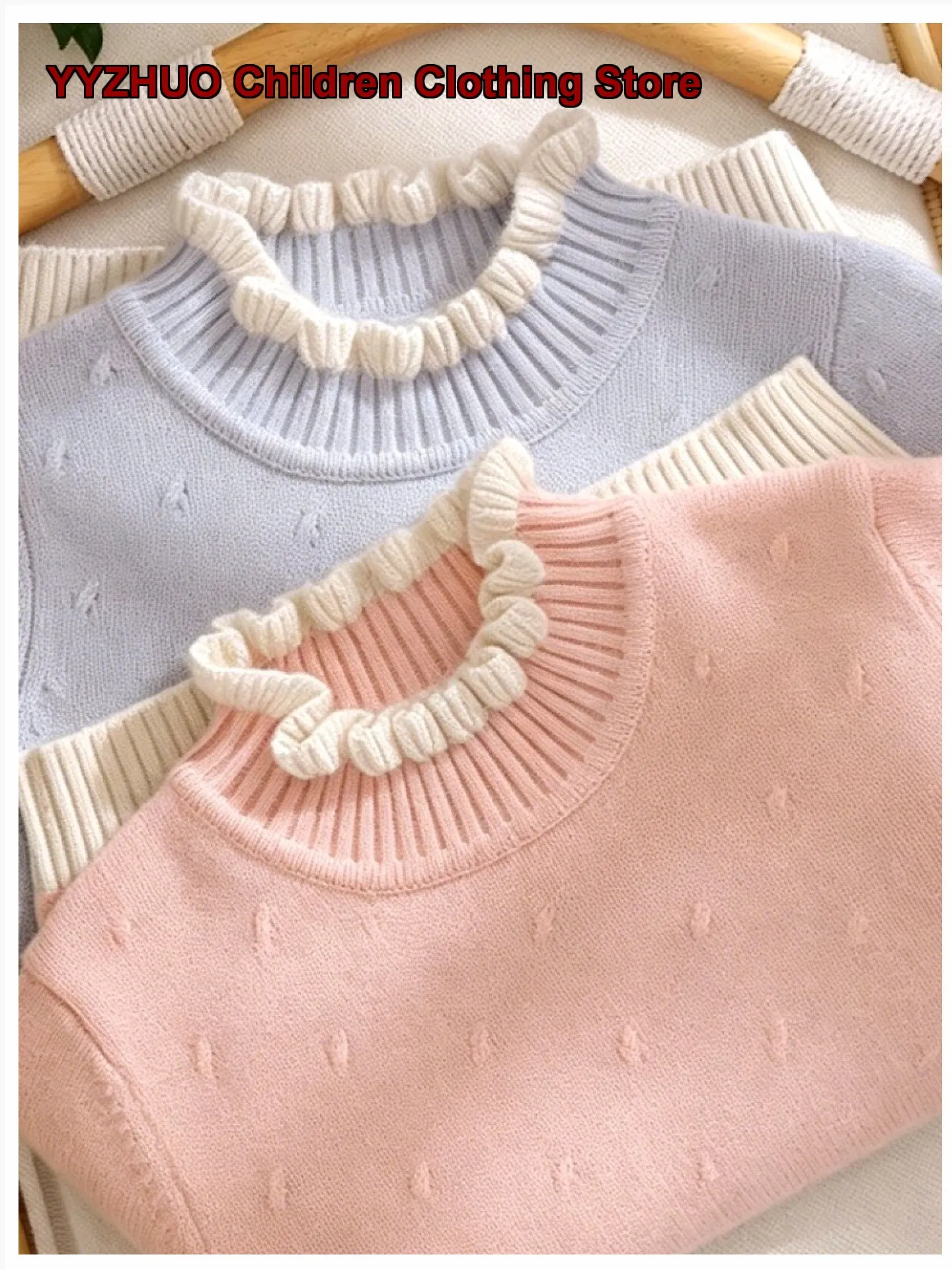 Girls Pullover Sweater Kids Autumn Winter Stylish Turtleneck Cashmere Knit Top Thickened Warm Base Layer Top High Neck