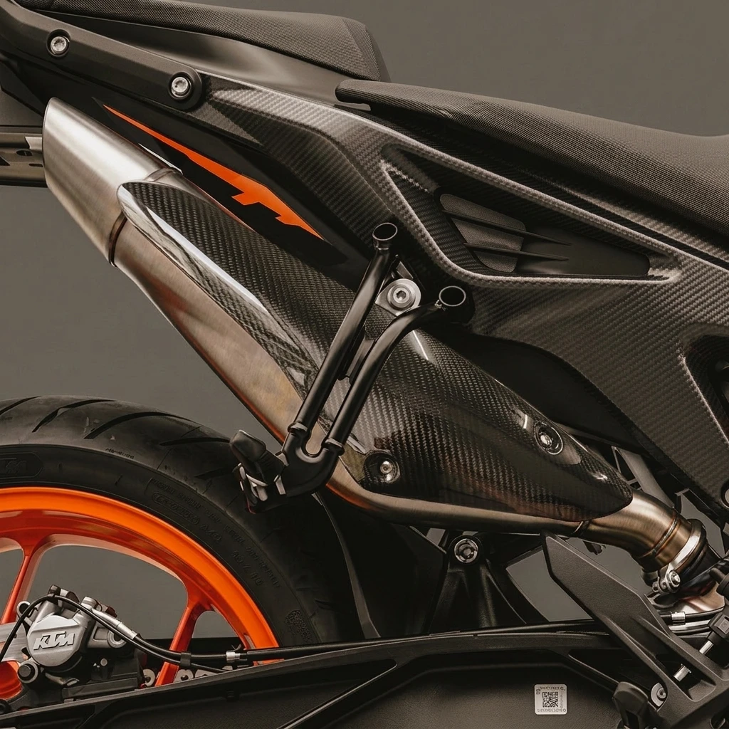100% Real Carbon Fiber Exhaust Pipe Protector Cover for KTM 790 Duke 2018-2026 890 Duke 2020-2023 Motorcycle Accessories 6