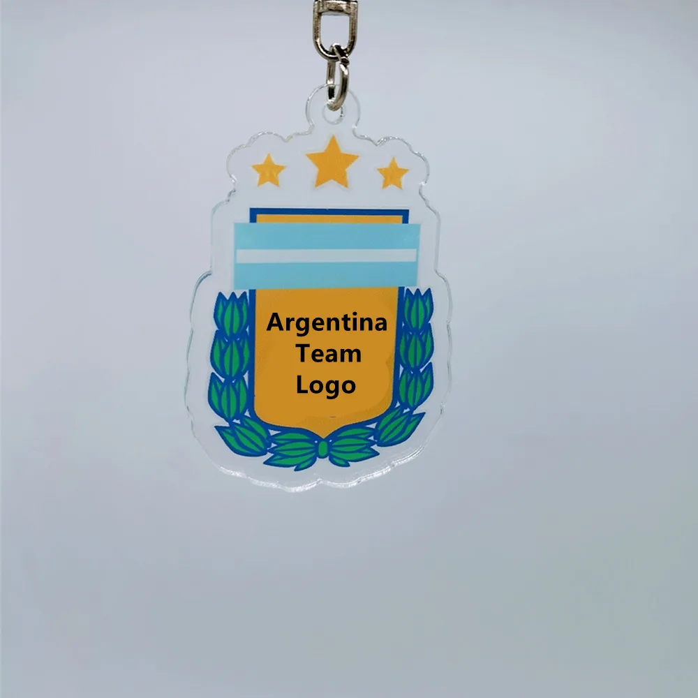 Football Teams Acrylic Craft Supplies DIY Small Ornaments Madrid Spain 3 Stars Argentina Organic Glass Plaques 1Pcs