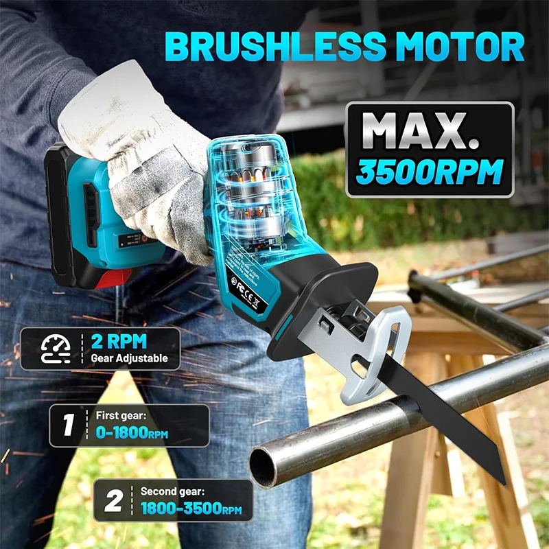 Electric Goddess Cordless Reciprocating Saw Multifunctional Electric Wood Cutting Saw Power Tool For Makita 18V Battery  ﻿