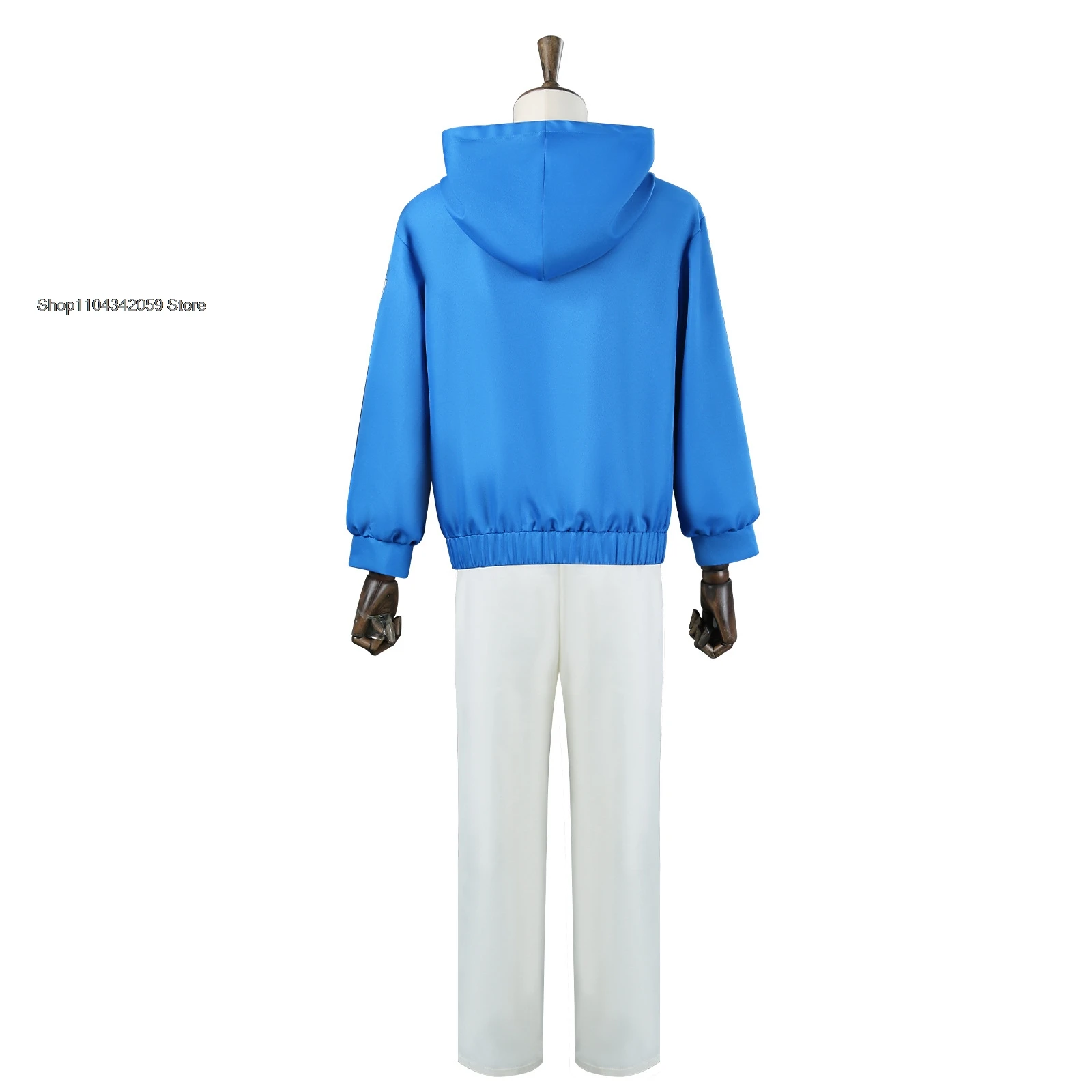 Shin Asakura Cosplay Costume Wig Anime Sakamoto Days Blue Sweatshirt Assassin Halloween Party  Men Props Accessory
