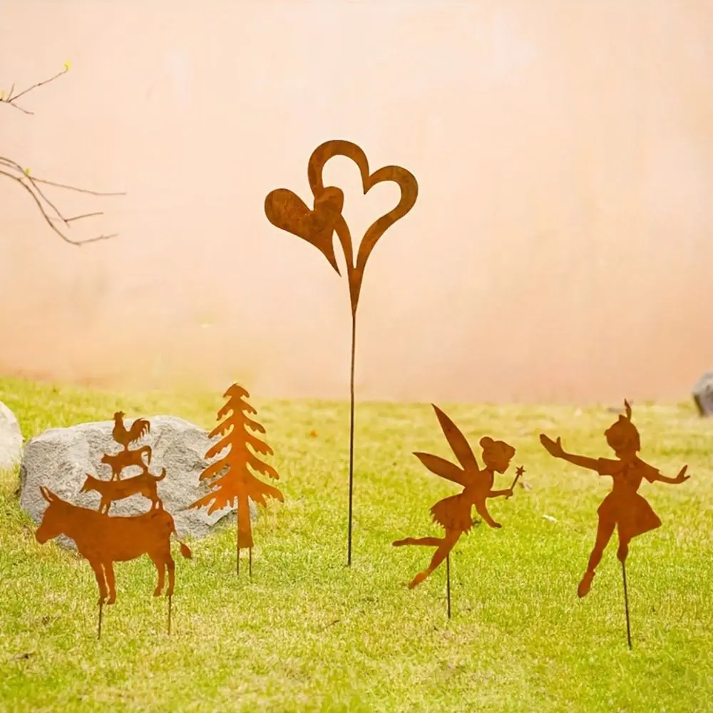 

New Love Fairy Statue iron Weatherproof Iron Ornaments Garde Ornaments