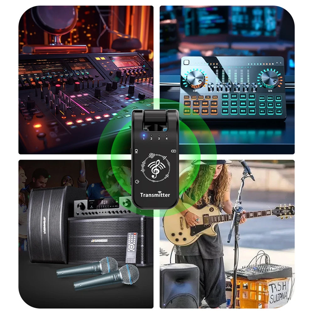 Wireless In-Ear Monitor System Rechargeable Transmitter Receiver for Studio Band Rehearsal Live Performance