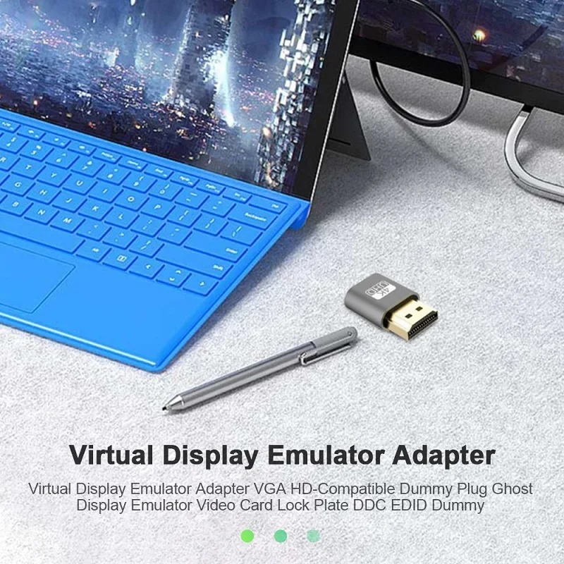 4K DDC EDID Monitor Dummy Emulator HDMI-compatible Adapter Virtual Display Fake Load Cheat Plug Connectors For BTC Mining Miner