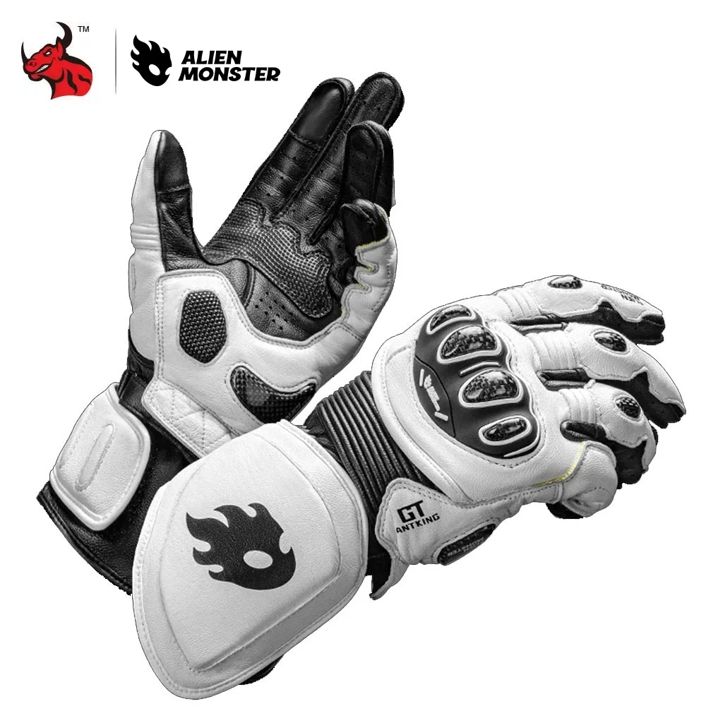 

Genuine Leather Wear-resistant Gloves Motocross Anti-fall Cycling Motorcycle Gloves Carbon Fiber Protective Gloves