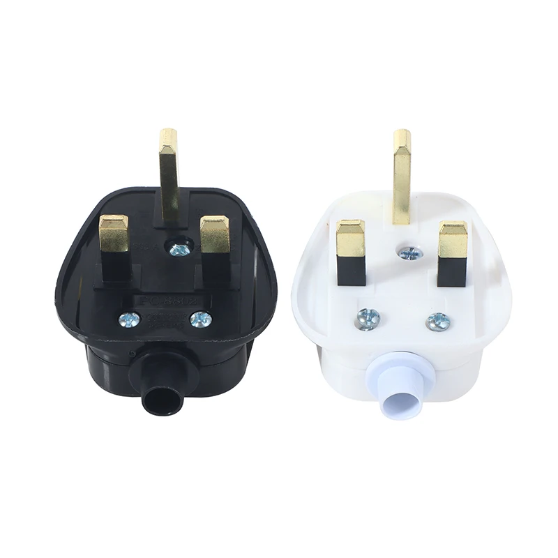 1PC England Removable Power Plug Type G White Black 3 Pin UK Mains Plug 13A Appliance Assembly Power Cord Fuse Wiring Connector