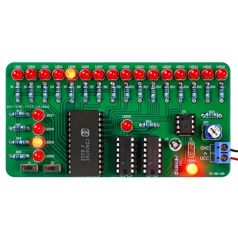 Running Lights Teaching Experiment Kit Full Plug-in Soldering Practice Bulk Time Base Circuits + Trigger Integrated Circuits