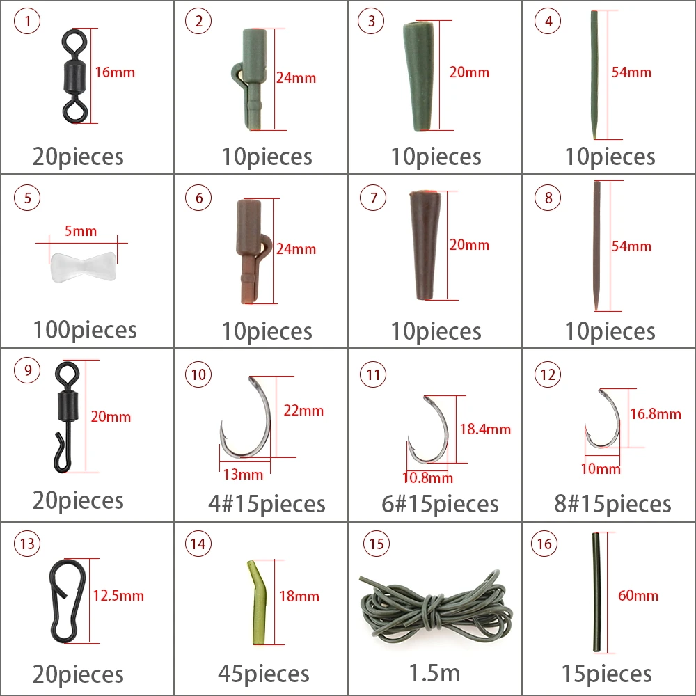 Set de aparejos para carpa: broches giratorios y clips de seguridad - imagen 3