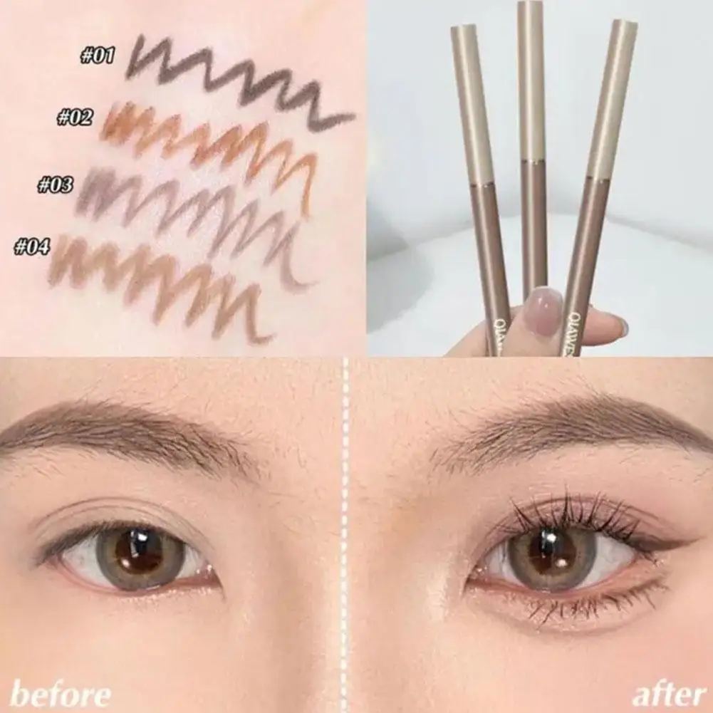 Eyeliner Lying Silkworm Gel Pencil 2in1 Waterproof Long-lasting Non-Smudge Black Brown Eyebrow Pen for Beginner Makeup Cosmetics