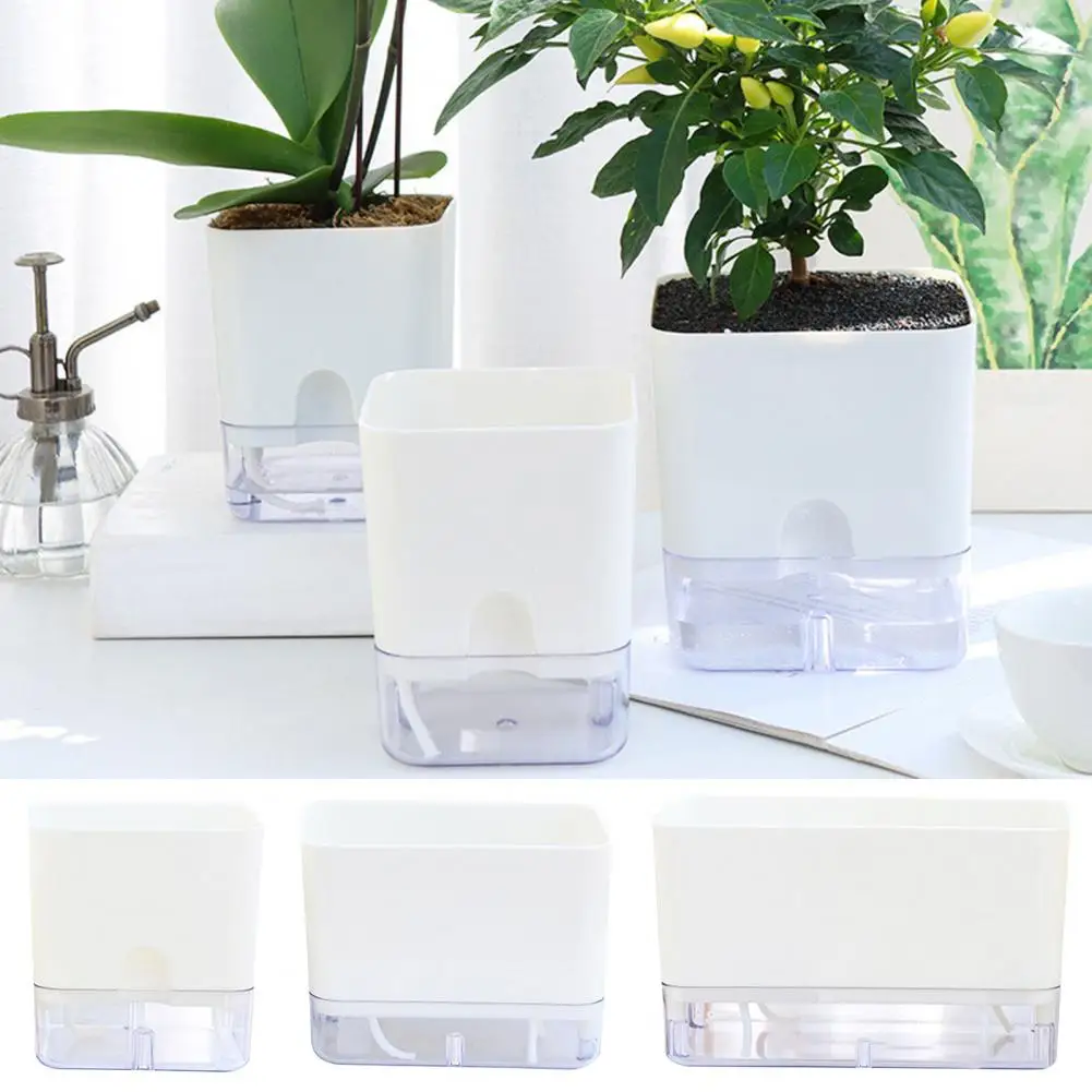 Self-absorbing Flower Pot Flower Planter Self Watering Plant Pot with Drainage Holes Reusable Indoor Outdoor Planter High
