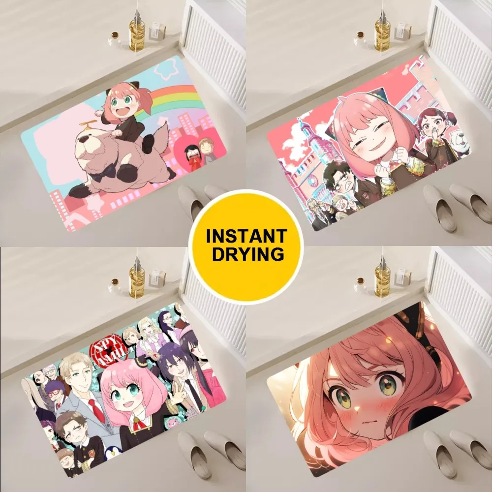 

Bilibili Spy X Family Anya Floor Mat Bedroom Kitchen Door Bath House Super Absorbent Foot Non-slip