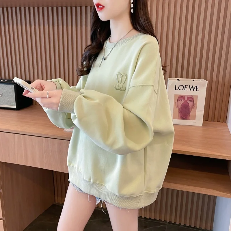 Moletons femininos roupas bonitos retalhos bolsos grandes topos de algodão de alta qualidade diversão outono macio stand-up pelúcia vintages bloqueio