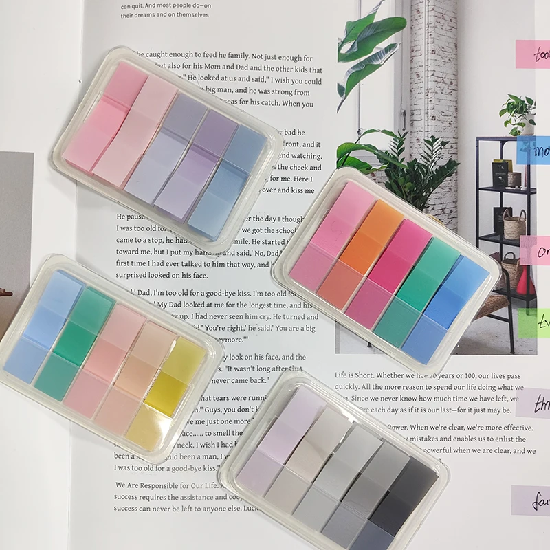 KindFuny 100 Sheets Self Adhesive Memo Pad Sticky Notes Bookmark Posted It Marker Memo Sticker Paper Office School