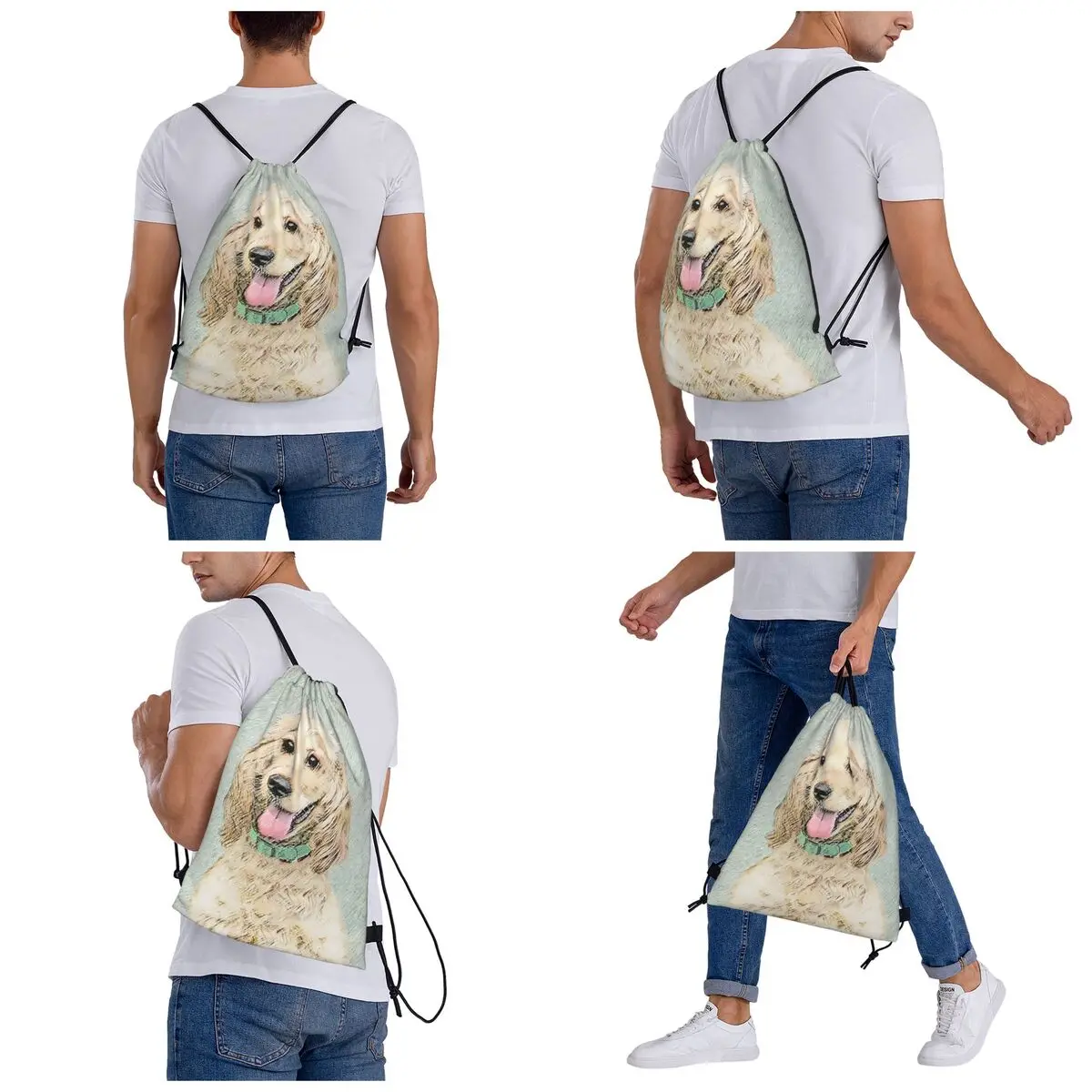 Рюкзаки Cocker Spaniel Buff, повседневные сумки на шнурке, карманная сумка для хранения на шнурке, сумки для книг для мужчин и женщин, школьные