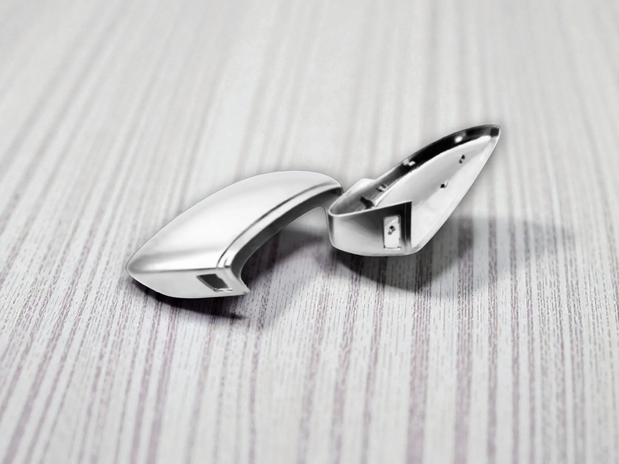 

1 пара серебристых матовых хромированных накладок на боковые зеркала (с функцией Lane Assist) в стиле R-Line для VW Passat B7 / CC