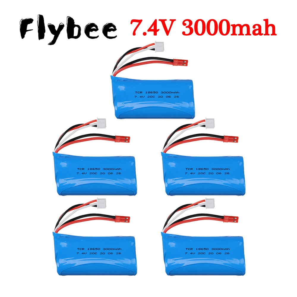 7.4V 3000MAh Li-Ion แบตเตอรี่สำหรับ Wltoys A959 MJX F45รีโมทคอนโทรลเฮลิคอปเตอร์รถเรืออะไหล่ของเล่นขายส่ง2S 7.4V 18650แบตเตอรี่