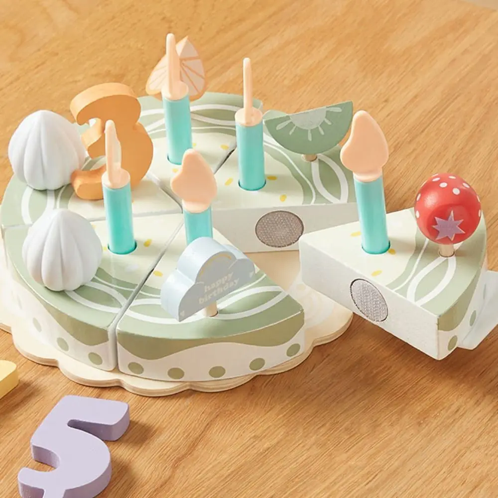 Modèle de gâteau en bois, Simulation de nourriture, maison de jeu, fête, ensembles de nourriture, cuisine cognitive exquise, jouet de simulation, maison de poupée