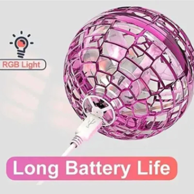 لعبة الكرة الطائرة الملونة الخفيفة USB شحن مستشعر ذكي البلاستيك الدورية كرة طائرة الكرة الأرضية الأرجواني الوردي #4