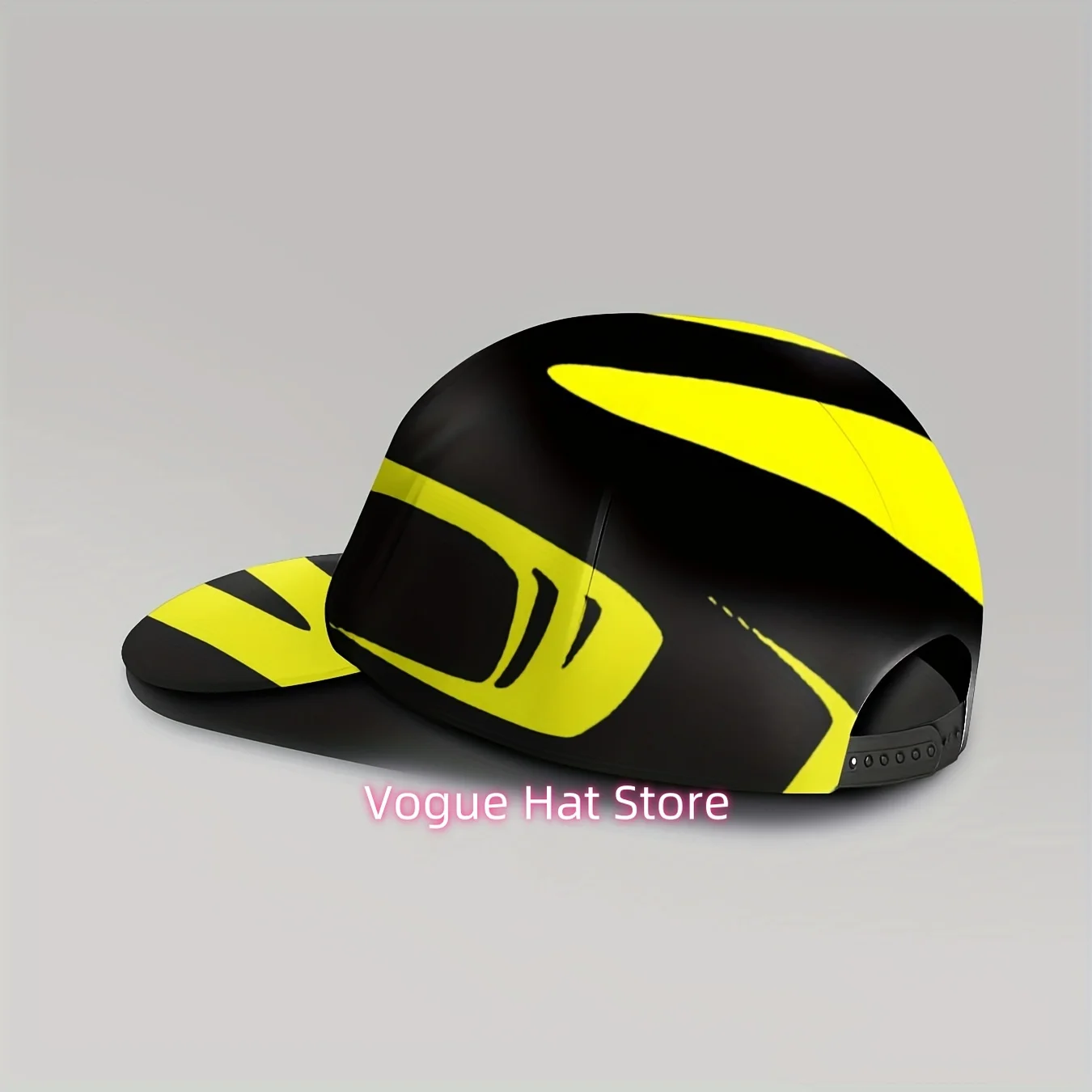 1pc Unisex Adjustable Breathable Full-Body Yellow & Black Wave Print Baseball Cap - Funky Outdoor Sport Hat Suitable for Men & W