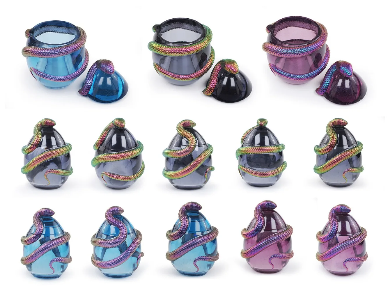 Snake Egg Candle Jar Silicone Mold DIY Handmade Storage Box Pen Holder Plaster Cement Vase Crafts Casting Molds Home Decor