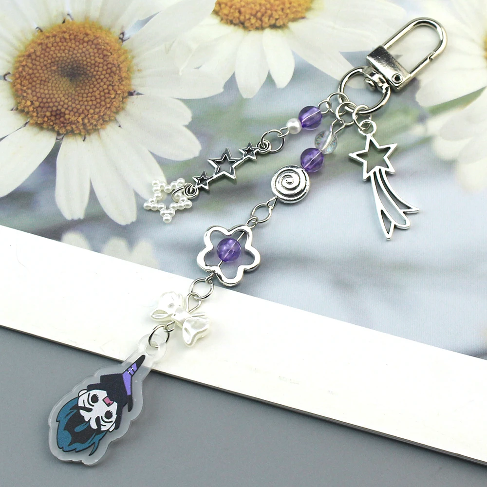 Anime Alien Stage IVAN & TILL Keychain Heart Bow Phone Charm Beaded Keychain Versatile Backpack Decoration Accessories Gifts