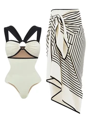 Kimono de plage blanc vintage pour femmes, maillot de bain une pièce, vêtements de plage de vacances, maillots de bain de créateur, vêtements de surf d'été, 2024