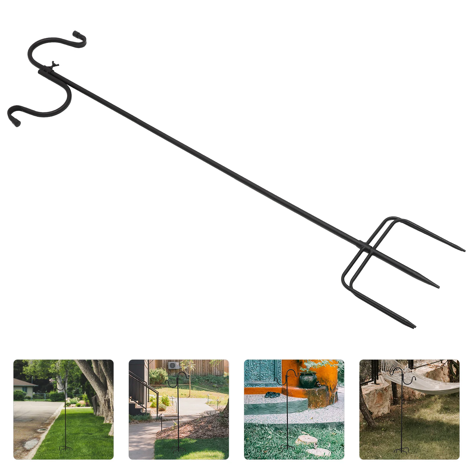 

Heavy Duty Metal Shepherd Hook Black Iron Garden Hanging Stake For Bird Feeder Solar Light Plant Hanger Outdoor Yard Decor