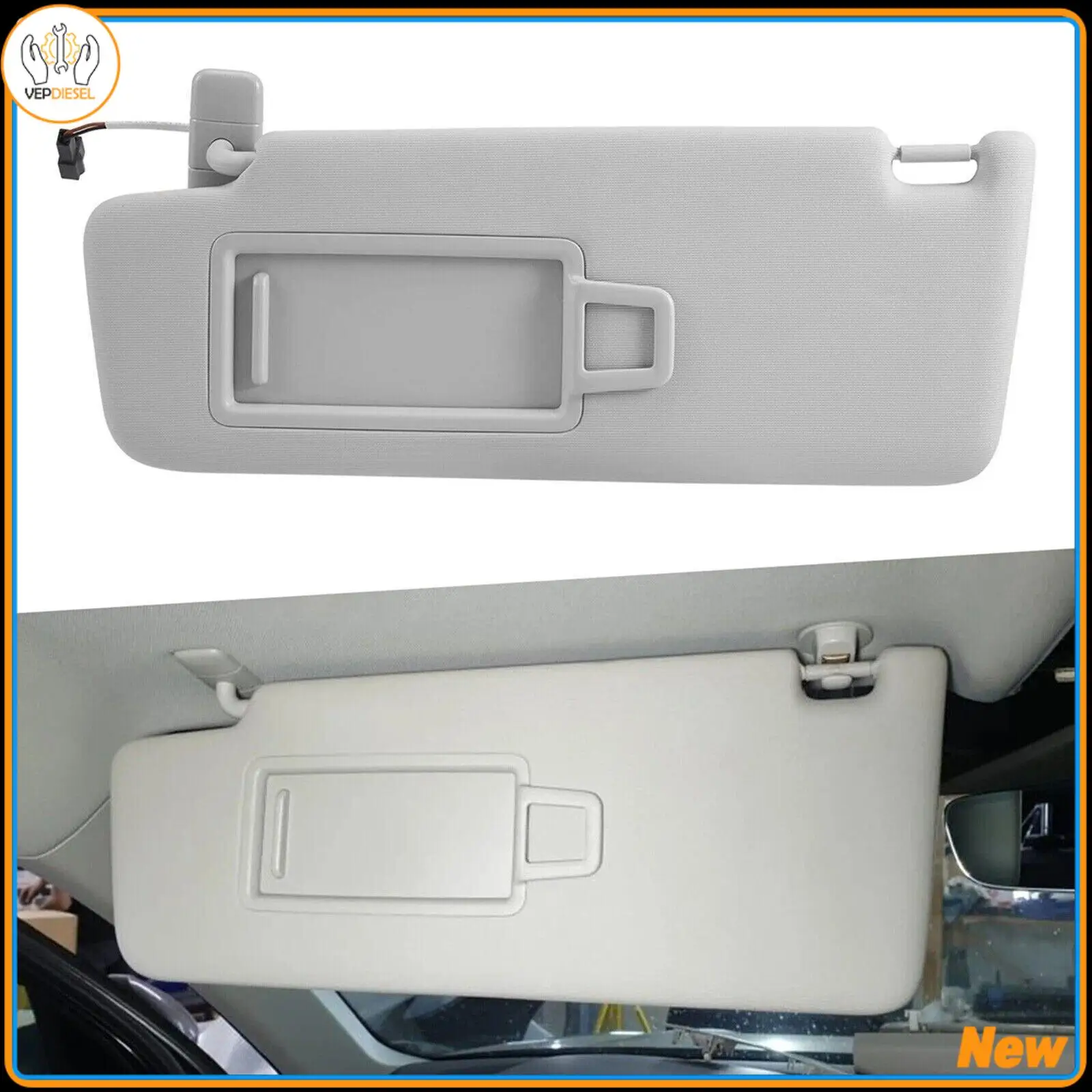 

Front Left Sun Visor with Makeup Mirror For VW Golf 7 Jetta MK7 T-Cross Passat B8 Gray 5GG857551 Aftermarket 1PC