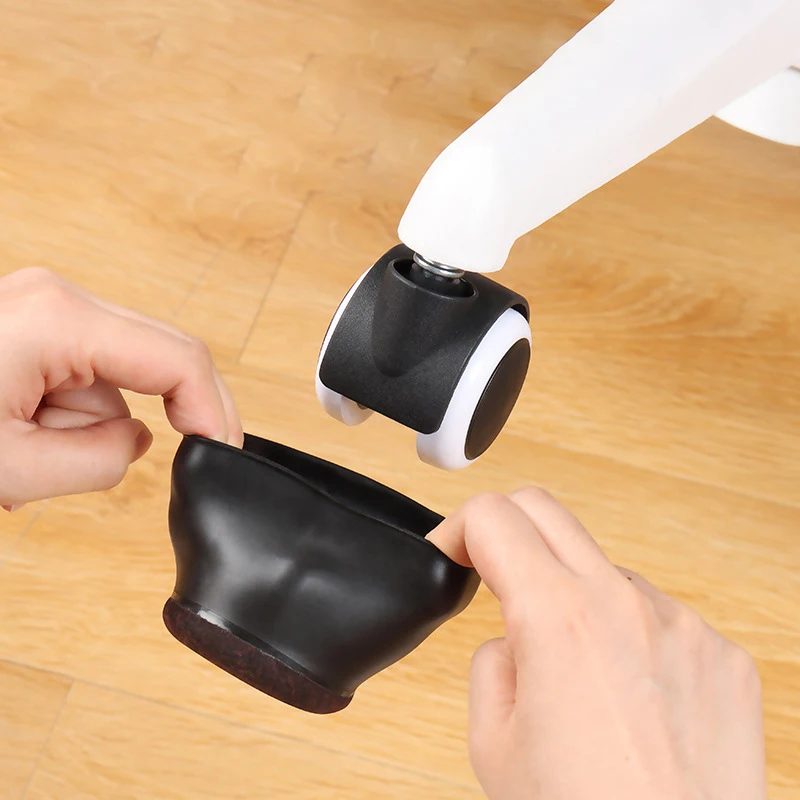 Rubber Bed Office Chair Wheel Stopper Furniture Legs Caster Cups Feet Floor Protectors Felt Pads Bottom Prevents Scratches