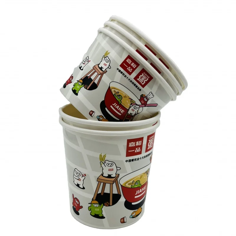 

Customized product32oz Custom Printed Disposable Take Away Hot Soup Bowls Kraft Paper Soup Cup with Paper Lid