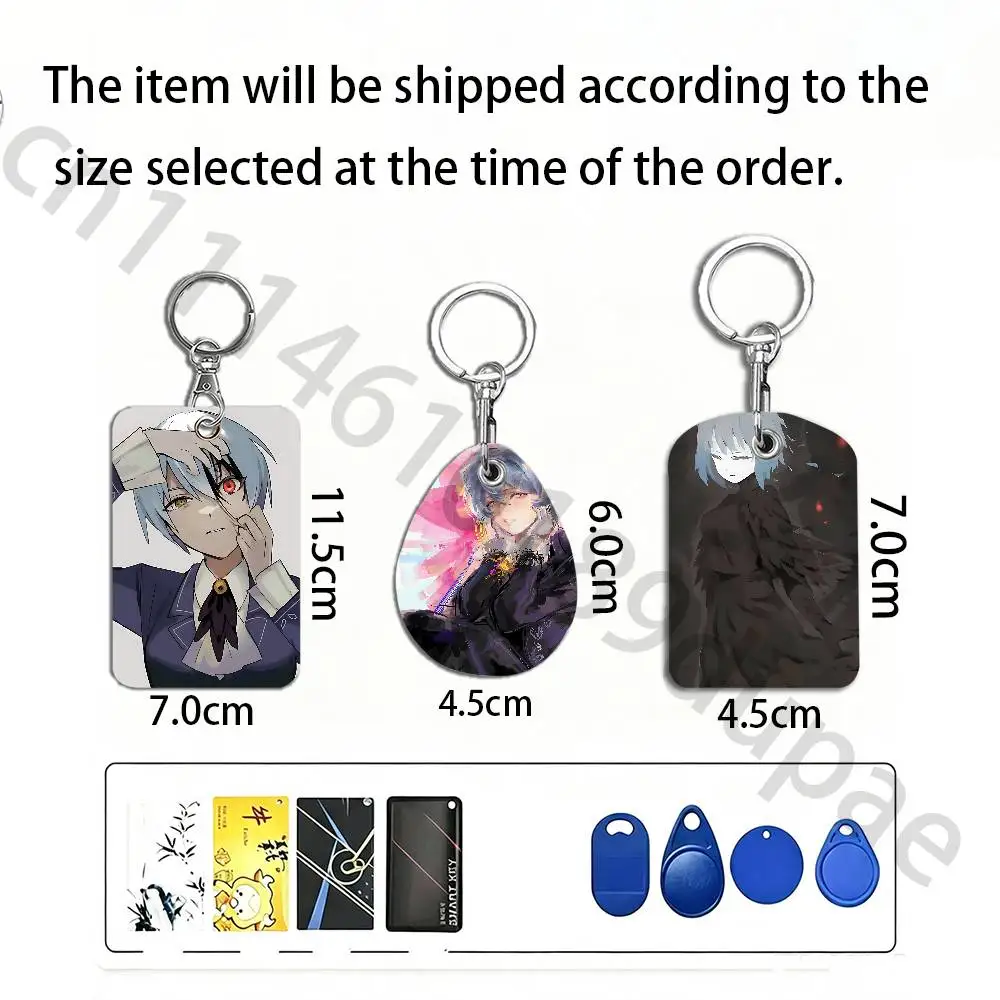 L-Library Of Ruina A-Angela Protective Printed Leather Card Case Metal Keychain Accessory