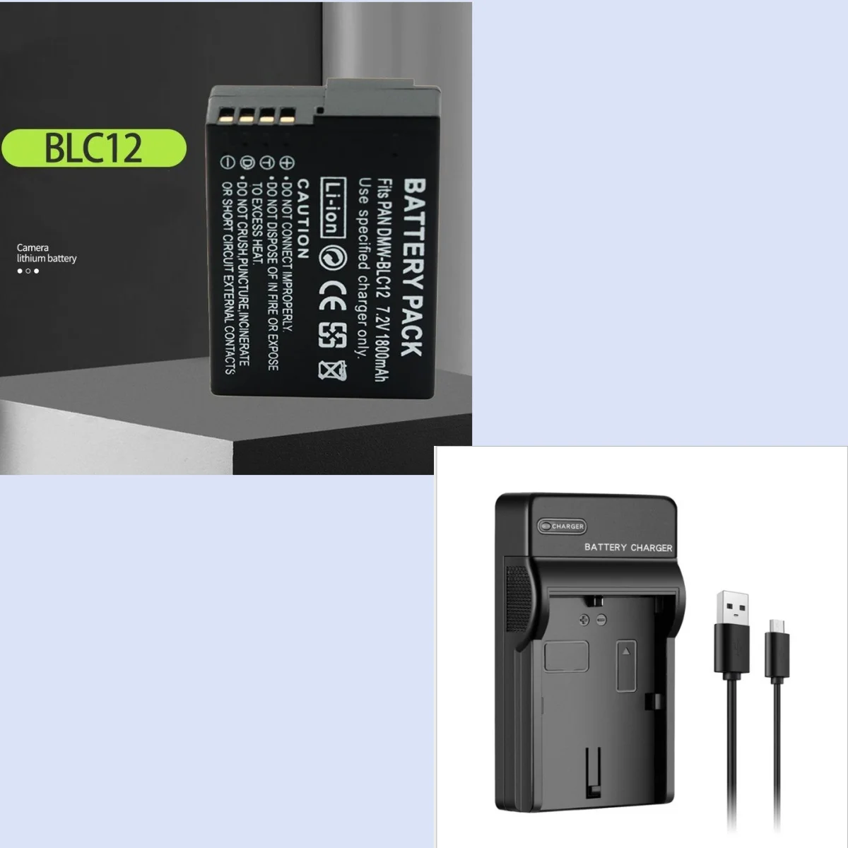 DMW-BLC12 BLC12E Battery + Charger Rechargeable Batteries For Panasonic Lumix FZ1000 FZ200 FZ300 G5 G6 G7 GH2 GX8 Camera Battery