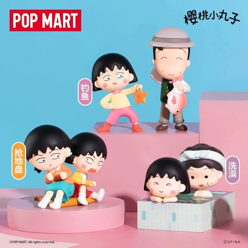 

Genuine POPMART Chibi Maruko Chan The Time With You Series Blind Box Desktop Decoration Anime Kawaii Mystery Box Surprise Gifts