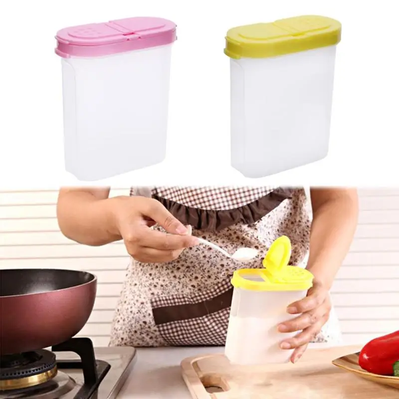 Simple Plastic Food Kitchen Container 2 Lids Sorting Rice Storage Box Container Sealed Crisper Grains Tank Storage Kitchen