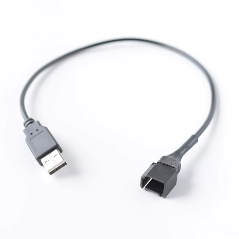 استخدام السيارة اتصال الراديو 20 سم كابل USB للسيارة شاحن USB ABSM المواد بلمسة نهائية سوداء سهلة التركيب غير قابلة للتشوه