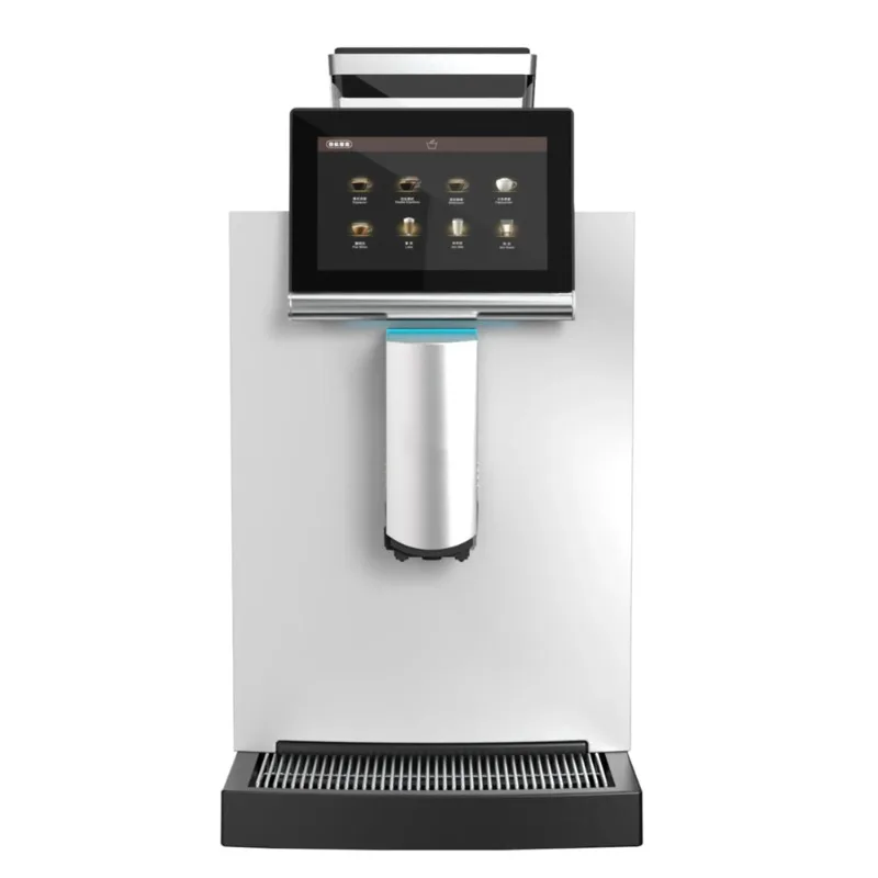 Intelligent automatic grinding integrated commercial heightening bean warehouse one-click milk coffee machine with touch screen