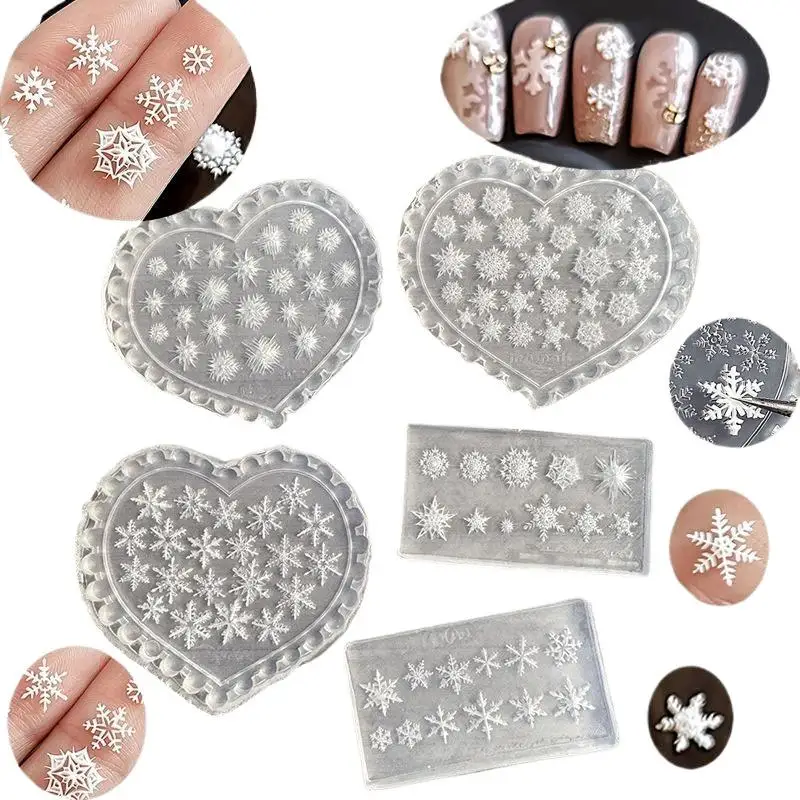 3D Weihnachts-Schneeflocken-Design Silikon-Nagelkunst-Form DIY Nageldekoration Werkzeuge – Detail 6