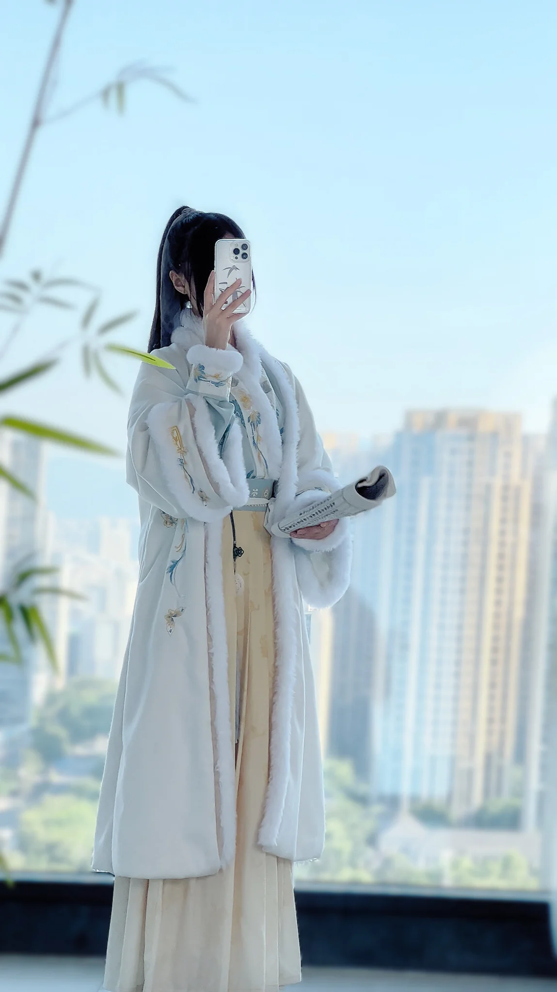 Chinese Style Winter Hanfu Song Dynasty Female Winter Style Plus Velvet Antique White Hanfu