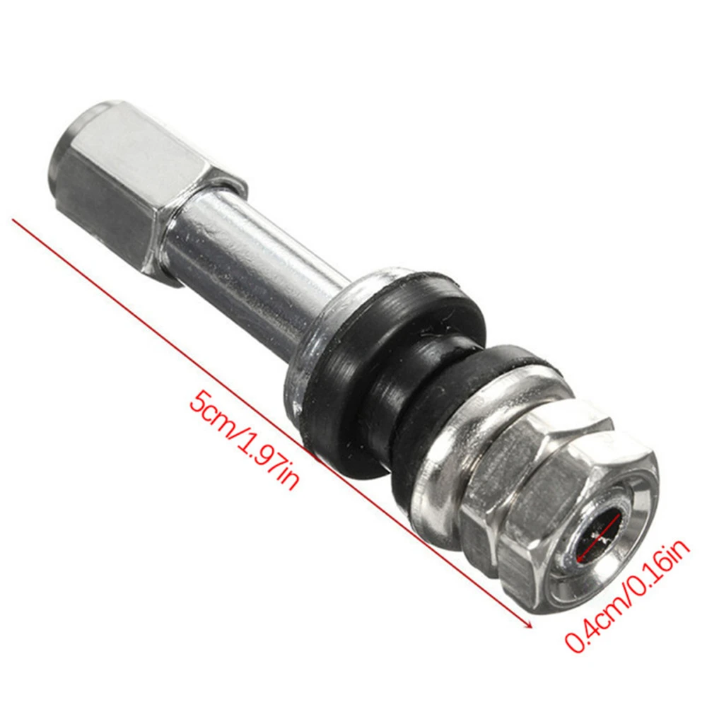 Valvola per pneumatici per auto 4 pezzi per TR48E Bolt-in Car Tubeless pneumatico valvola stelo tappo antipolvere copertura veicolo in acciaio inox metallo bocca dritta