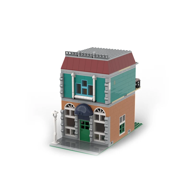 Toldo retráctil para cafetería MOC, modelo DIY, bloques de construcción, juguetes de cumpleaños, regalo para fanáticos de arquitectura, 826 Uds.