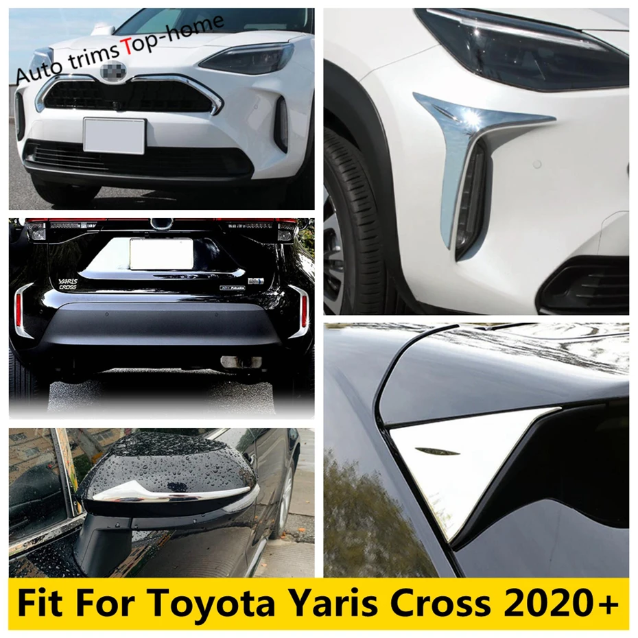 

ABS Chrome Front Fog Lamp Head Light Eyebrow RearView Mirror Strips Cover Trim For Toyota Yaris Cross 2020 - 2022 Accessories