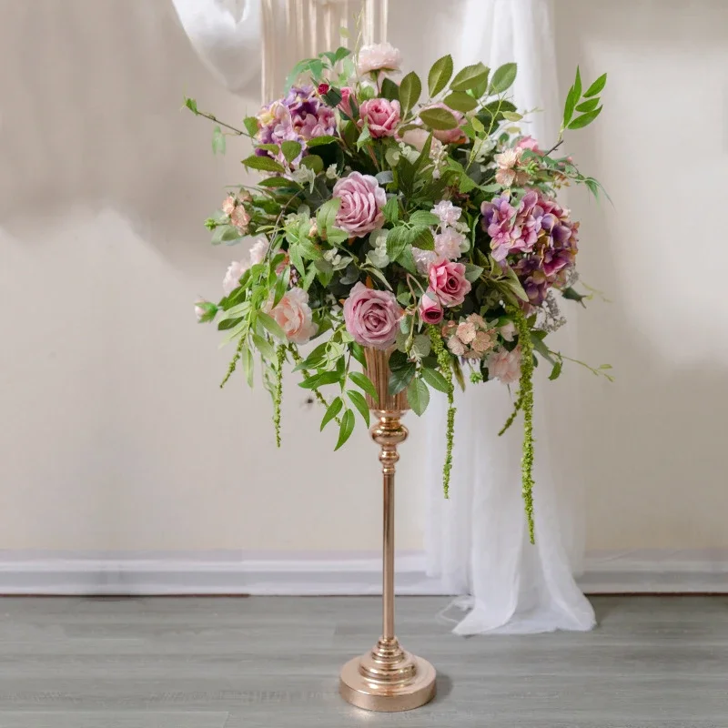 Artificial Flowers Dinning Table Centerpiece Silk Flower Ball Valentine's Day Decoration Road Lead Flower Ball Wedding Decor