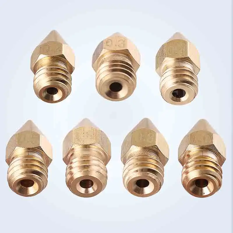 5Pcs 3D Printer Brass Copper Nozzle Mixed Sizes 0.2/0.3/0.4/0.5 Extruder Print Head For 1.75MM MK8 Makerbot