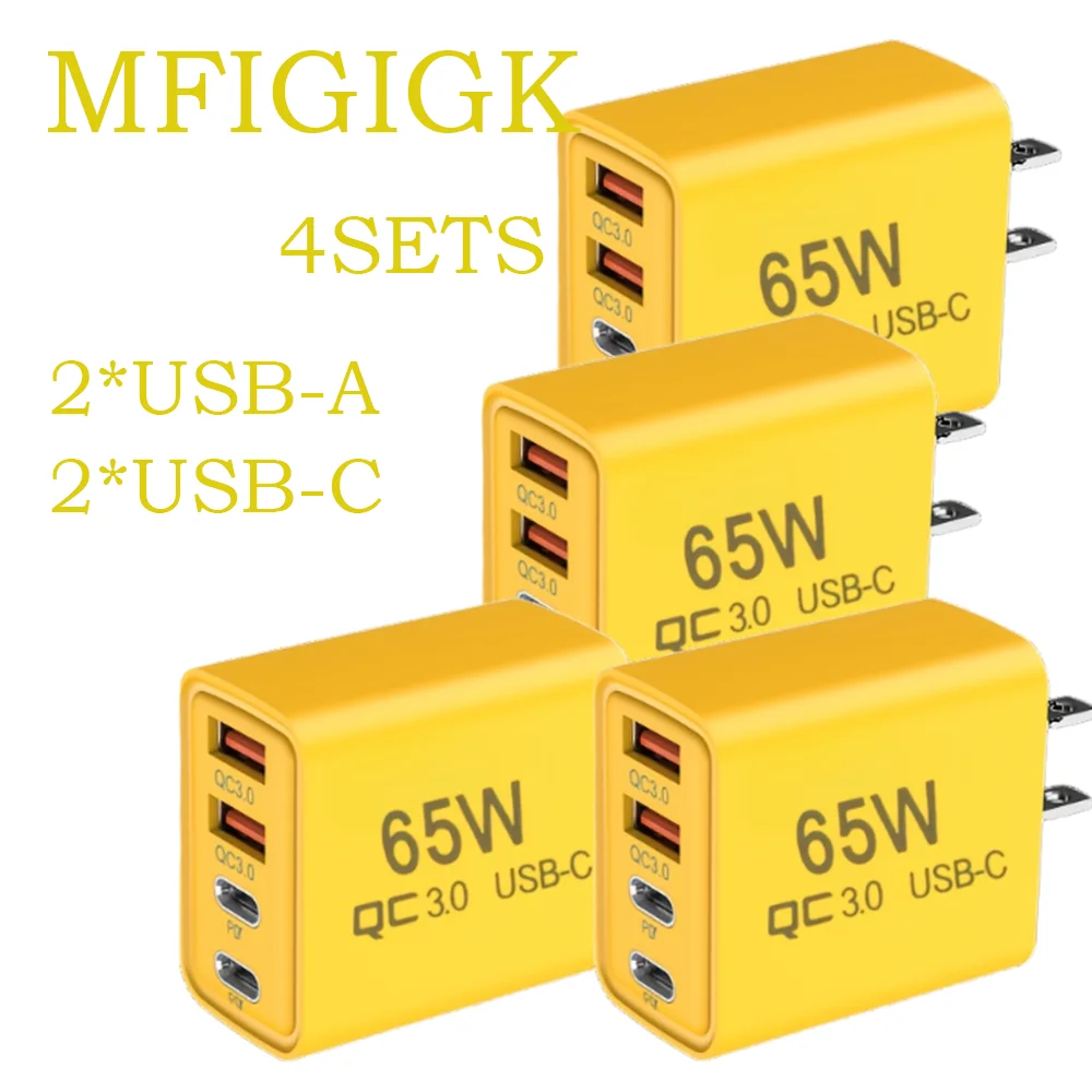 

Dual Fast Charging Head Set] 5pcs Set with 2 QC3.0 Fast Charging Head + 3 High-Speed Cable (Type-C/Usb-A 6A High Current) for Cell Phone Tablet